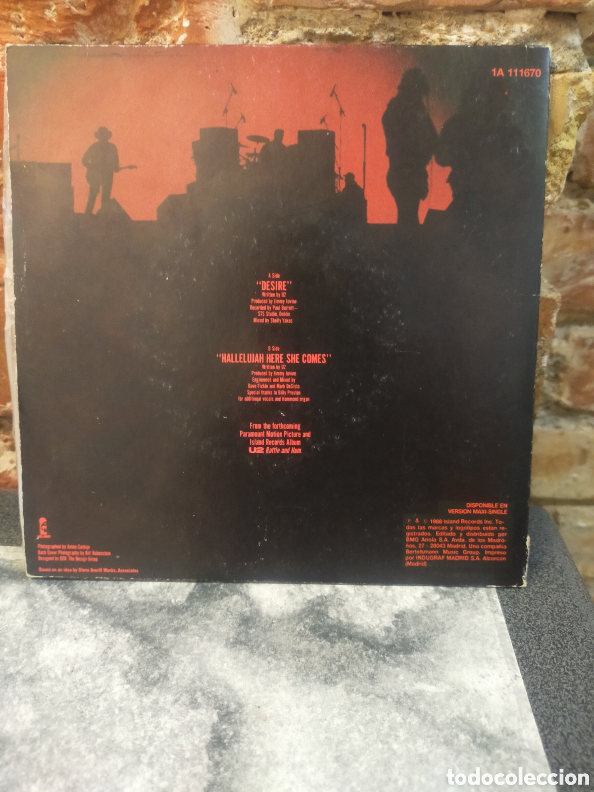 Discos de vinilo: Single U2 DESIRE 1988 - Foto 4