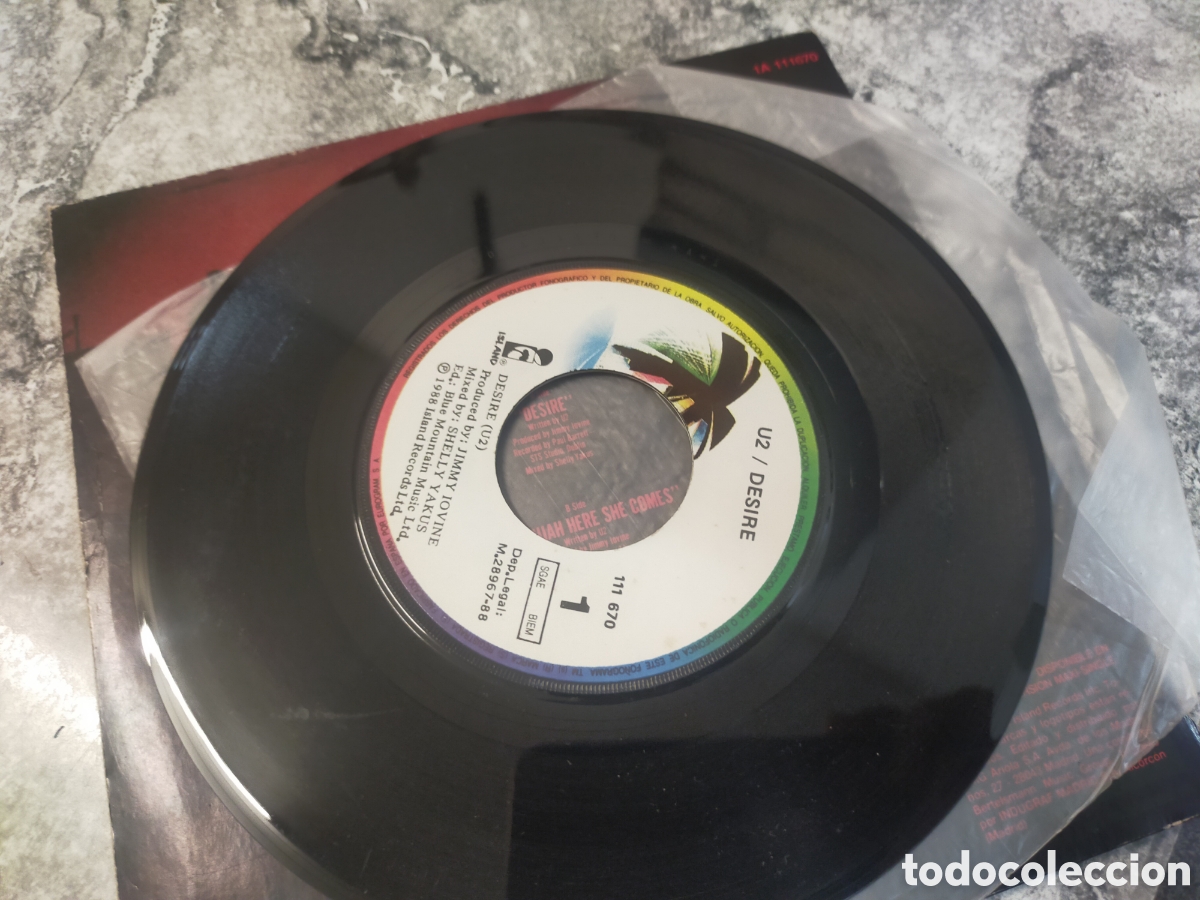 Discos de vinilo: Single U2 DESIRE 1988 - Foto 7