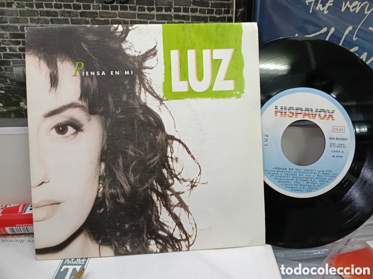 Discos de vinilo: Luz casal single promocional piensa en mi 1991