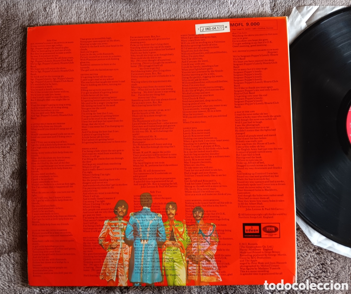 Discos de vinilo: BEATLES LP SGT PEPPER CAMBIO REFERENCIA MONO CON ETIQUETA DE EMI ORIGINAL EXCELENTE