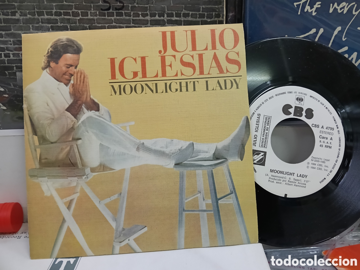 Discos de vinilo: Julio iglesias single promocional por una sola cara Moonlight lady espa&ntilde;a 1984
