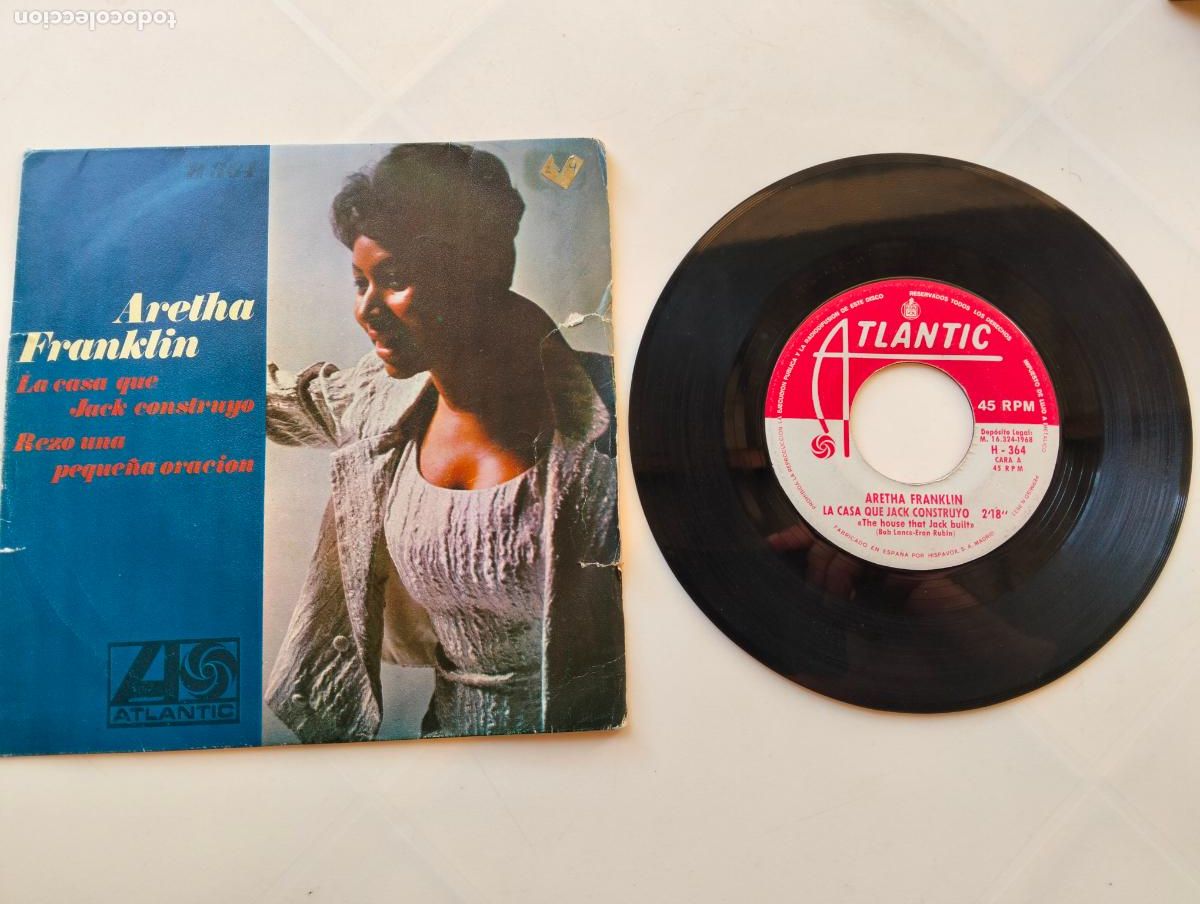 Discos de vinilo: ARETHA FRANKLIN, LA CASA QUE JACK CONSTRUYO, EDITA HISPAVOX, A&Ntilde;O 1968