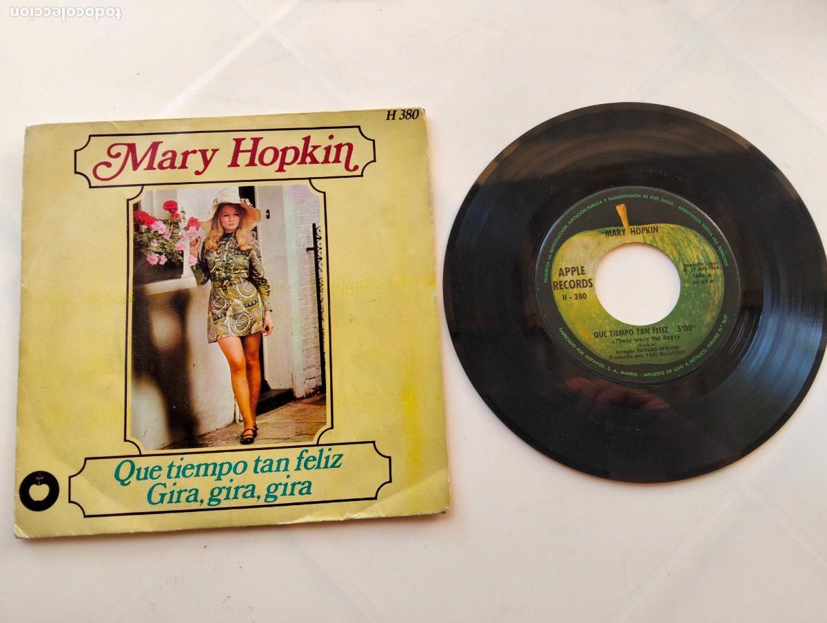 Discos de vinilo: MARY HOPKIN, QUE TIEMPO TAN FELIZ, EDITA HISPAVOX, A&Ntilde;O 1968
