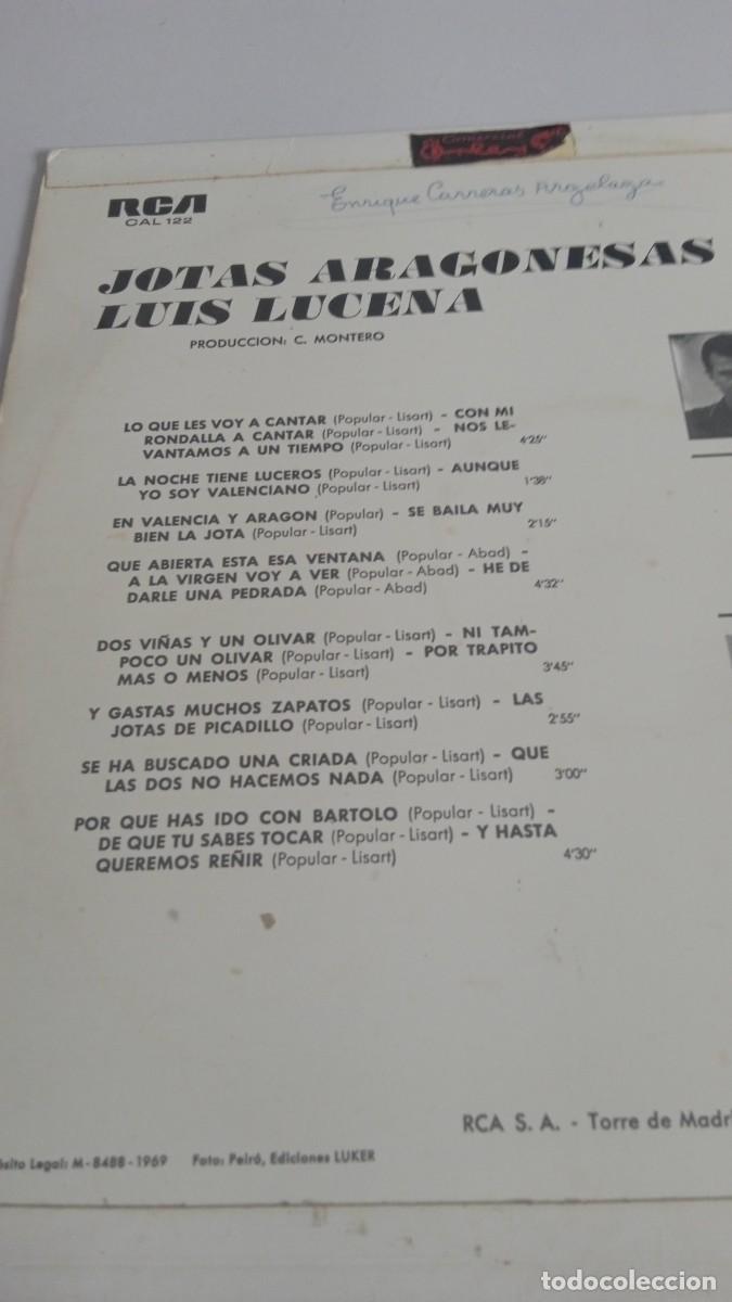 Discos de vinilo: LUIS LUCENA Jotas Aragonesas - Foto 2