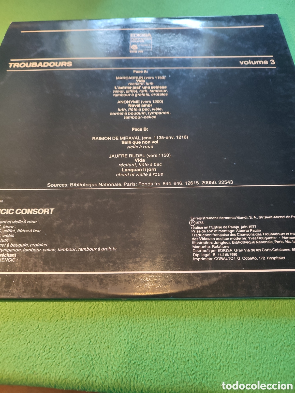 Discos de vinilo: Clemencic Consort - Troubadours Vol 3 - Foto 4