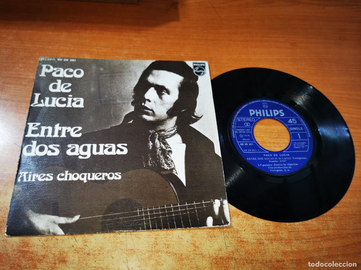 Discos de vinilo: PACO DE LUCIA Entre dos aguas / Aires choqueros SINGLE VINILO DEL A&Ntilde;O 1974 CONTIENE 2 TEMAS