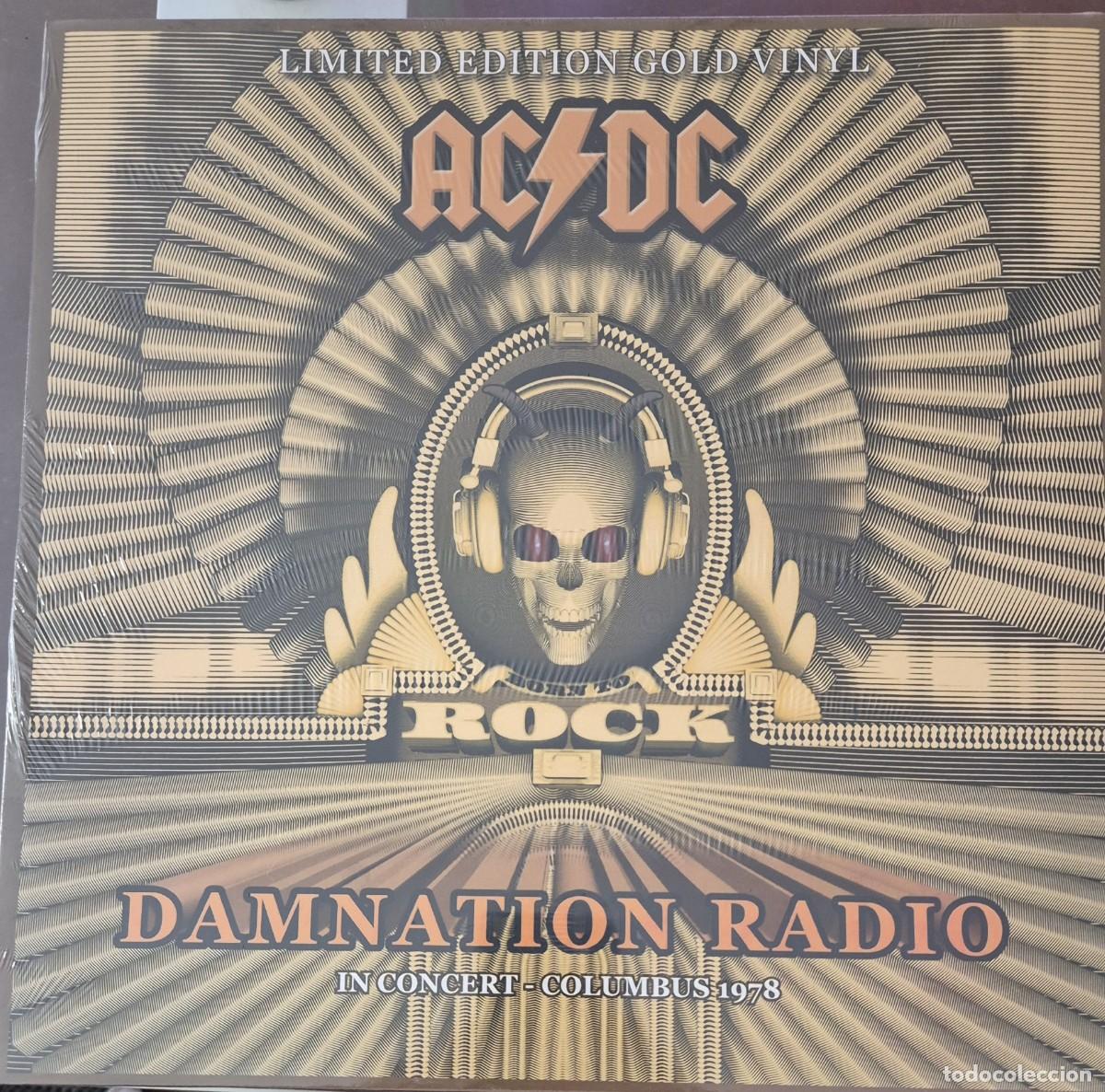 Discos de vinilo: AC/DC - DAMNATION RADIO - IN CONCERT - COLUMBUS 1978. EDICION LIMITADA EN VINILO DE COLOR ORO. RARO!