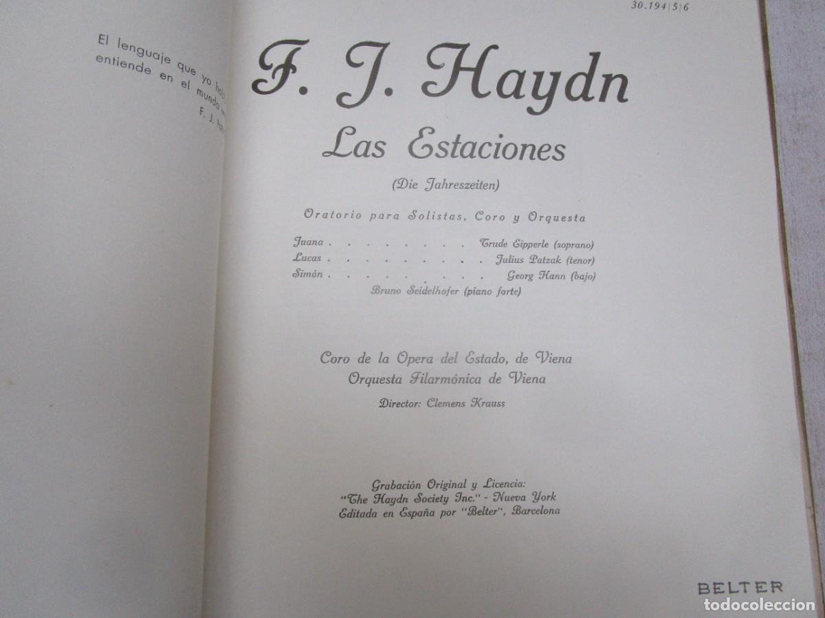 Discos de vinilo: F. J. HAYDN - CARPETA 3LP LAS ESTACIONES, CON LIBRETO Y RESE&Ntilde;A BIOGR&Aacute;FICA, BELTER VIENA FILARMONICA