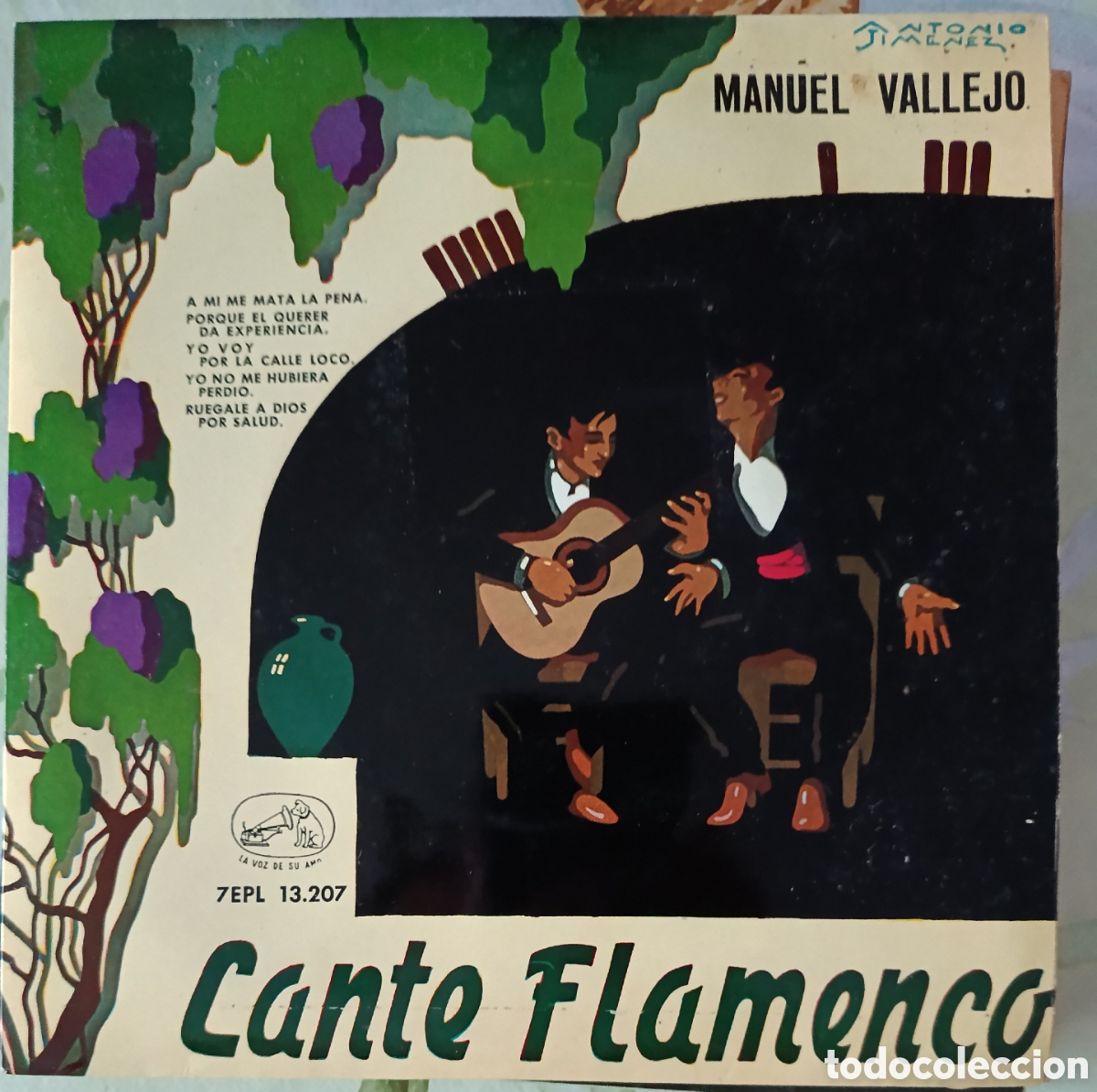 Discos de vinilo: Manuel Vallejo Ep sello La voz de su amo editado en Espa&ntilde;a a&ntilde;o 1958.