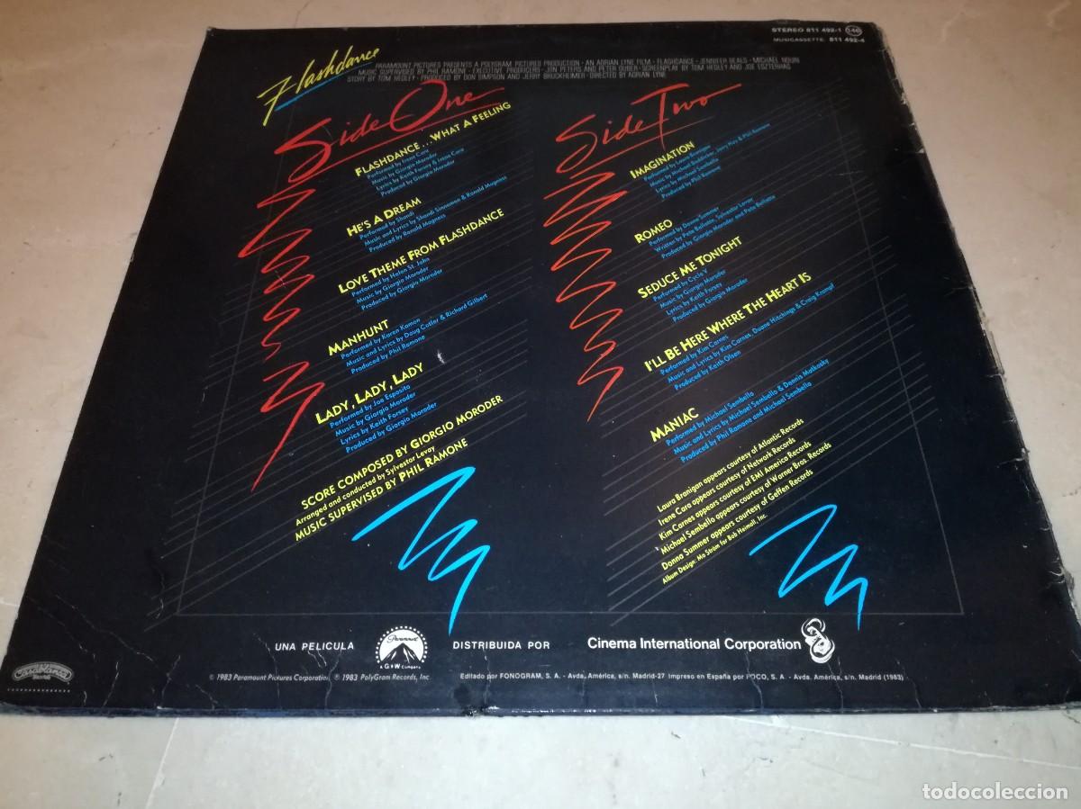 Discos de vinilo: BSO DE LA PELICULA FLASHDANCE-ORIGINAL ESPA&Ntilde;OL 1983 - Foto 2