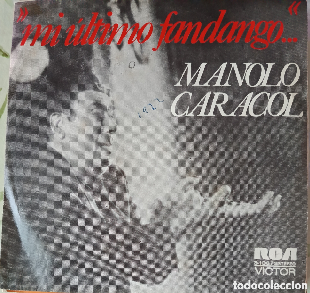 Discos de vinilo: Manolo Caracol single sello RCA V&iacute;ctor editado en Espa&ntilde;a a&ntilde;o 1972 promocional.