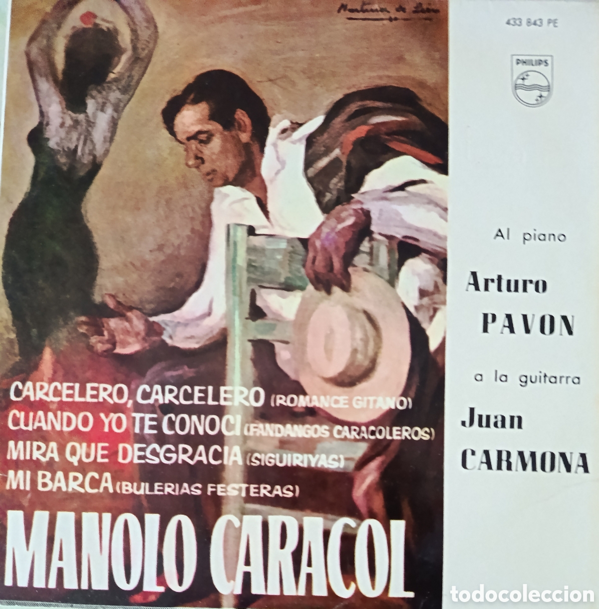 Discos de vinilo: Manolo Caracol Ep sello Philips editado en Espa&ntilde;a a&ntilde;o 1962.