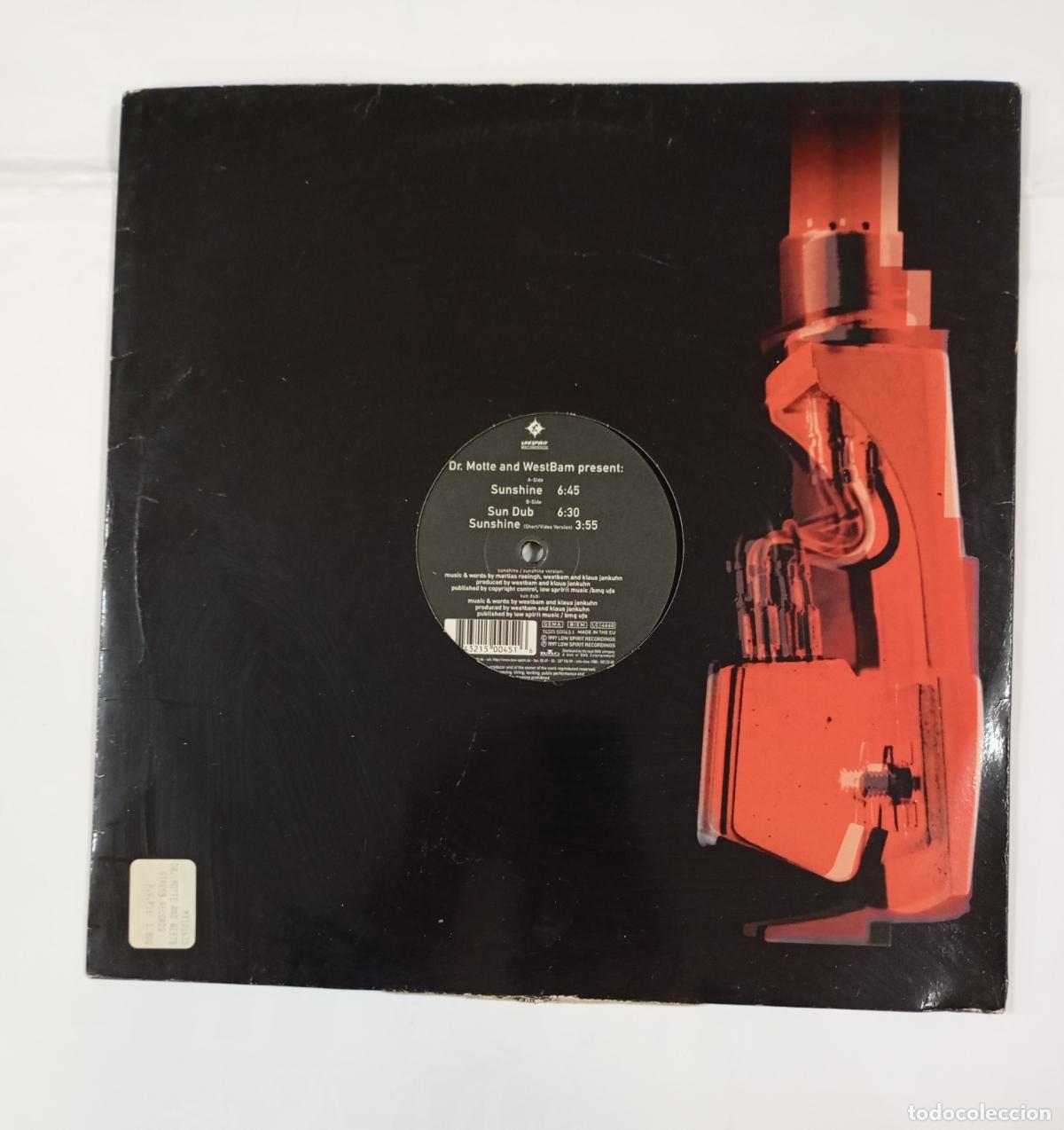 Discos de vinilo: Sunshine. Dr. Motte and WestBam. MAXI-SINGLE. TDKDA54
