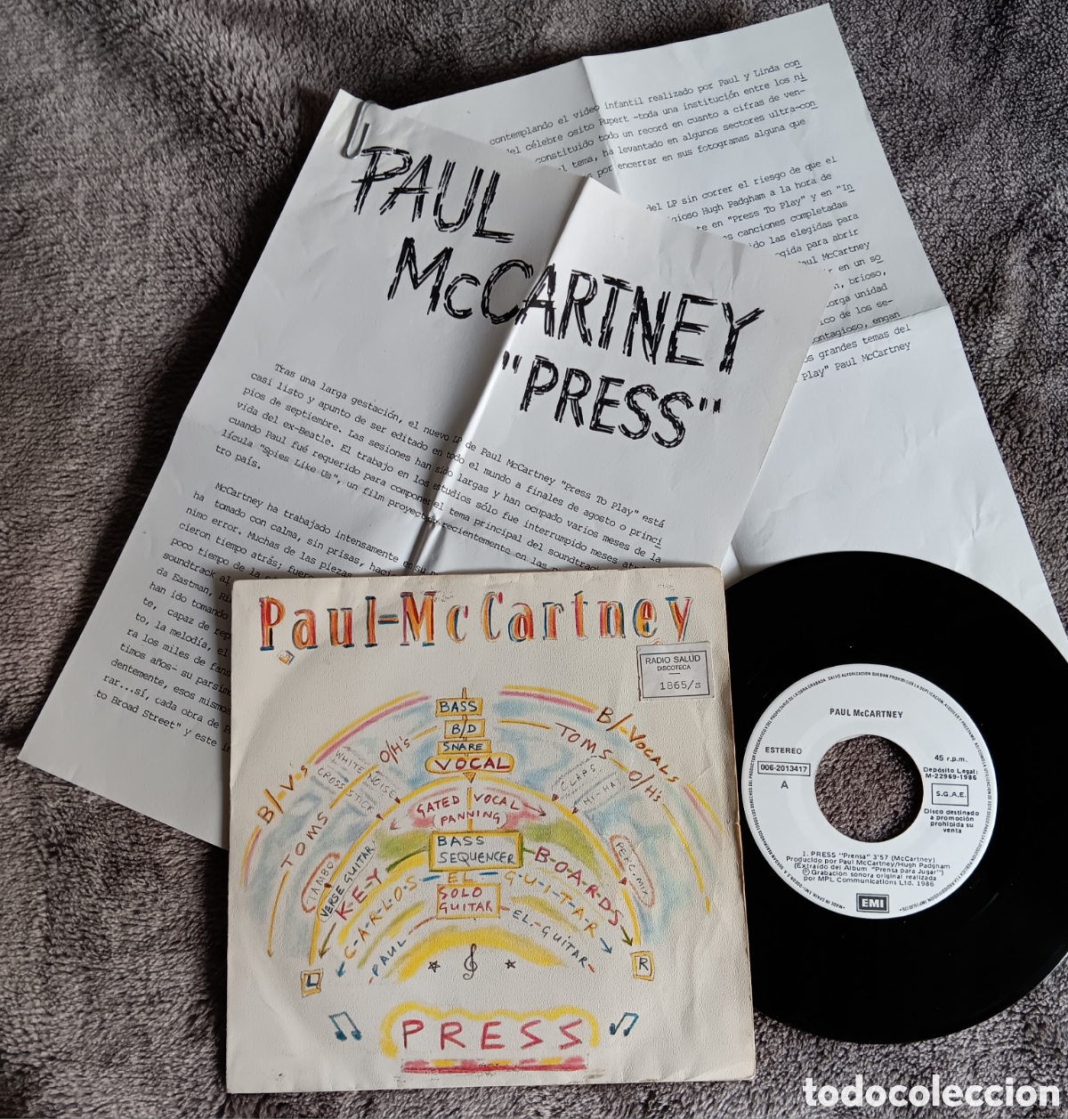 Discos de vinilo: BEATLES McCARTNEY PROMO SINGLE EMI ODEON ESPA&Ntilde;A LABEL BLANCO