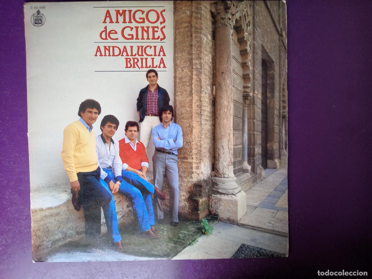 Discos de vinilo: AMIGOS DE GINES - ANDALUCIA BRILLA - LP HISPAVOX 1982 - SEVILLANAS - RUMBAS -