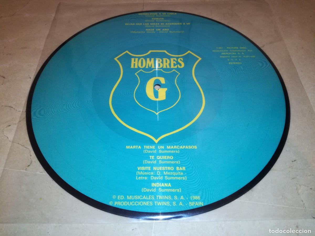 Discos de vinilo: PICTURE DISC DE HOMBRES G-EXITOS-ORIGINAL 1986 - Foto 2