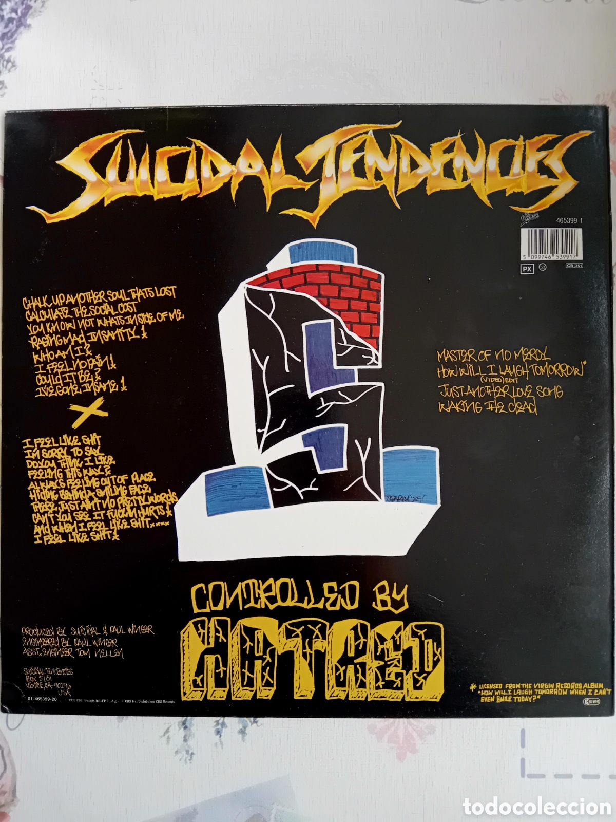 Discos de vinilo: SUICIDAL TENDENCIES. CONTROLLED BY HATRED. 1989 - Foto 2