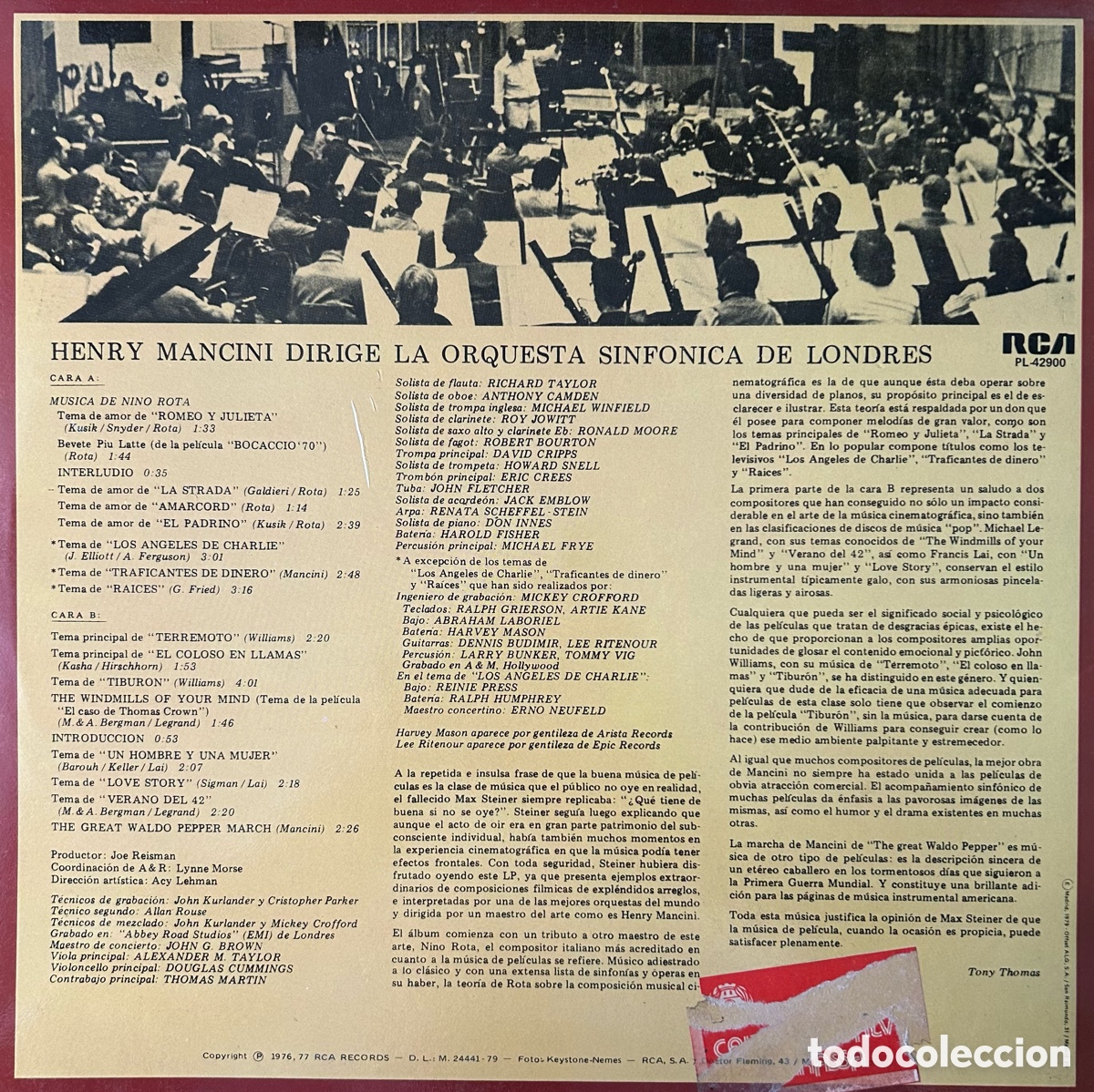 Discos de vinilo: Vinilo de bandas sonoras: Henry Mancini - Foto 2