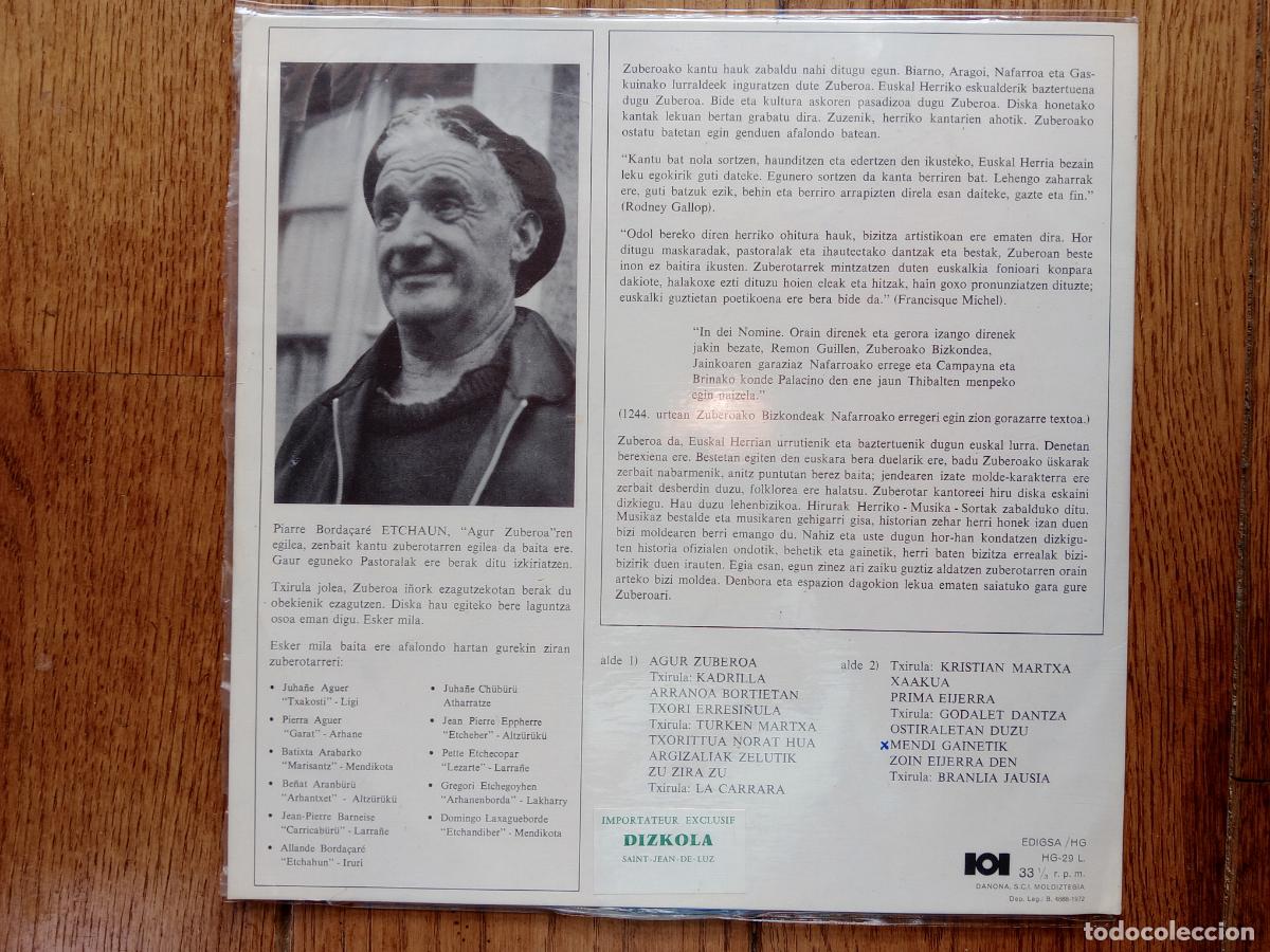 Discos de vinilo: Herrikoi-Musika Sorta - 4 - Zuberoa 1 - Foto 2