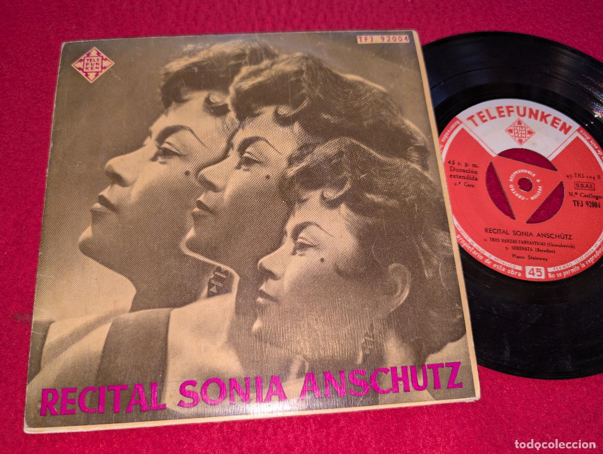 Discos de vinilo: SONIA ANSCHUTZ ANSCH&Uuml;TZ piano EP 7'' 195? Telefunken ESPA&Ntilde;A SPAIN MUY RARO