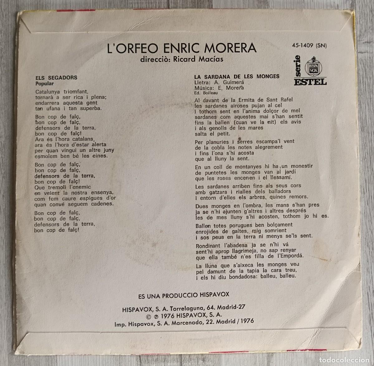 Discos de vinilo: Disco Vinilo ELS SEGADORS - Foto 2