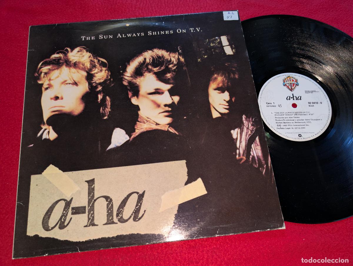 Discos de vinilo: A-HA AHA The sun always shine on TV/Instrumental 12'' MX 1985 WB ESPA&Ntilde;A SPAIN