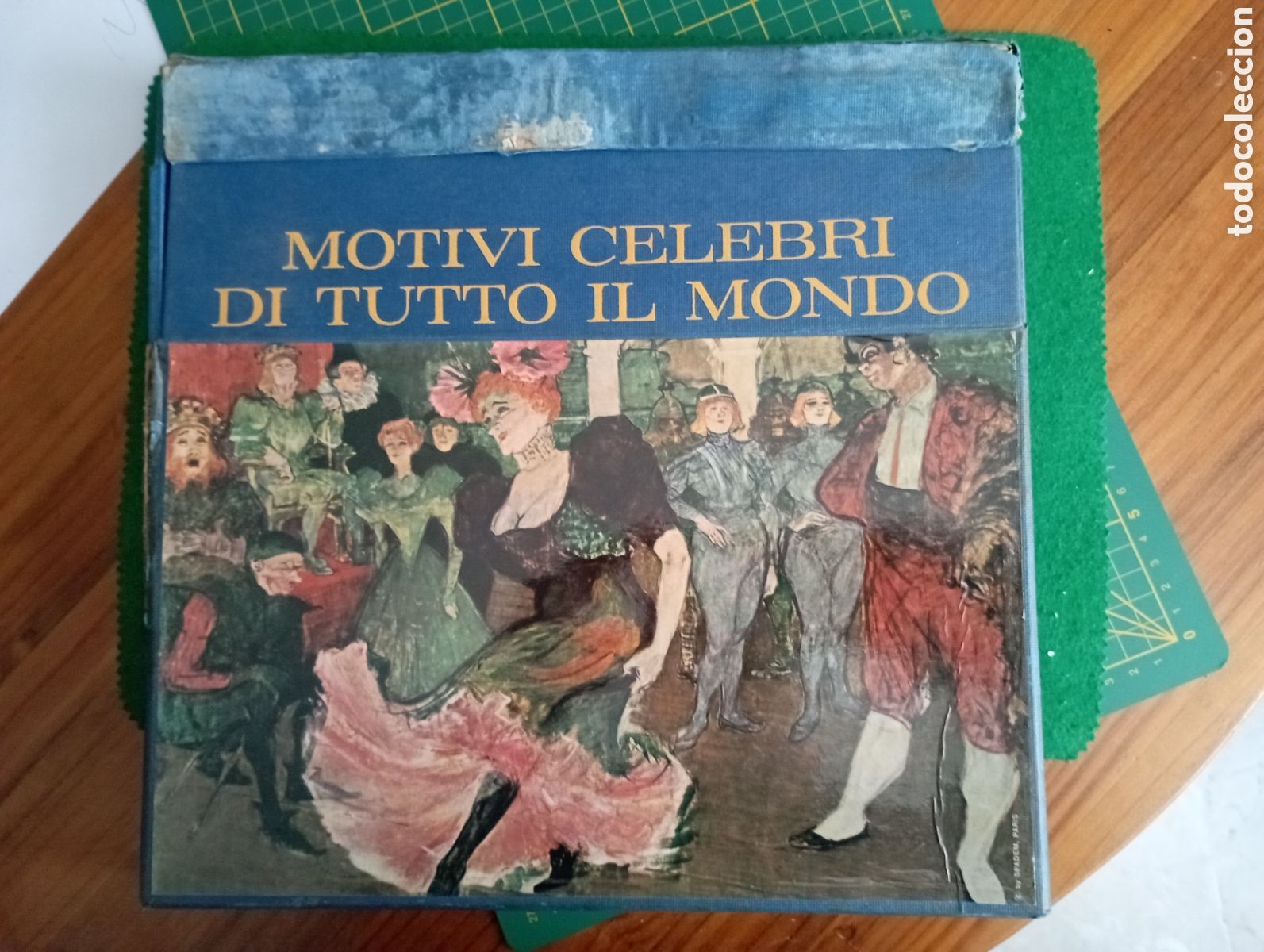 Discos de vinilo: caja con 10 vinilos Lps &rdquo;Motivi celebri di tutto il mondo&rdquo; Musica de todo el mundo