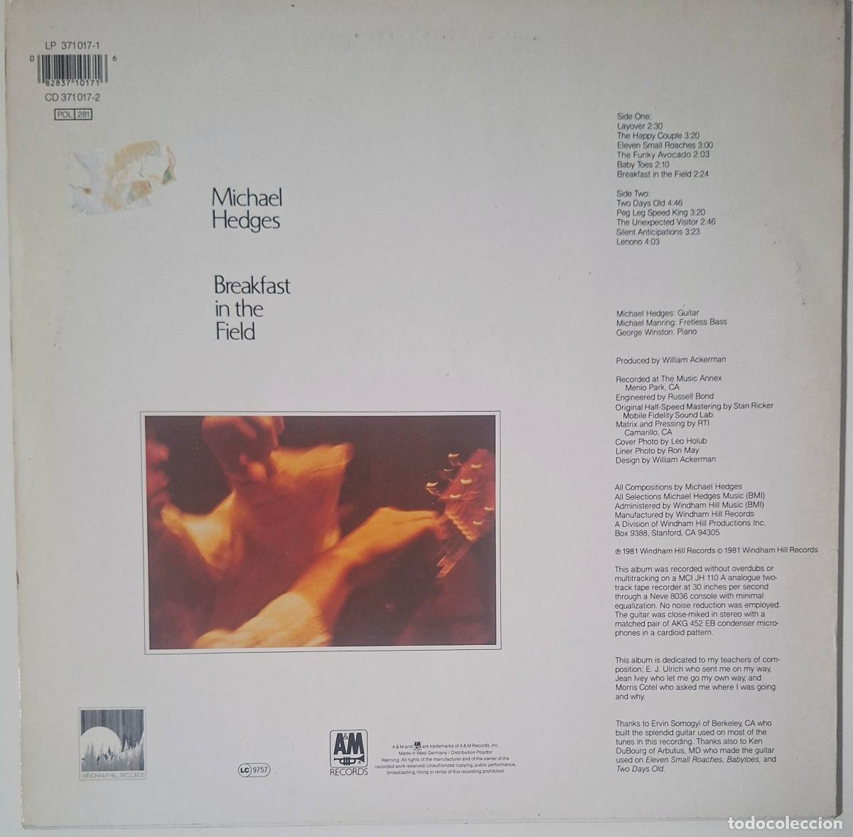 Discos de vinilo: MICHAEL HEDGES - BREAKFAST IN THE FIELD - Foto 2