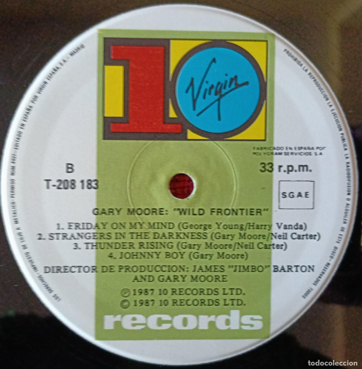 Discos de vinilo: GARY MOORE ** Wild Frontier ** VINILO LP 1987 - Foto 6