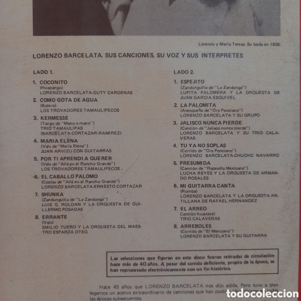 Discos de vinilo: Lp lorenzo barcelata vinyl record - Foto 7