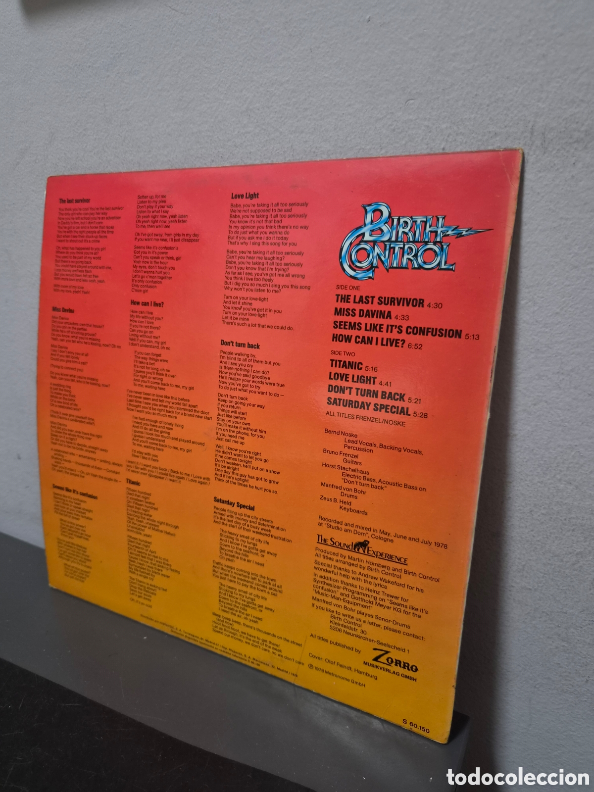 Discos de vinilo: ANTIGUO LP BIRTH CONTROL TITANIC ORIGINAL - Foto 2