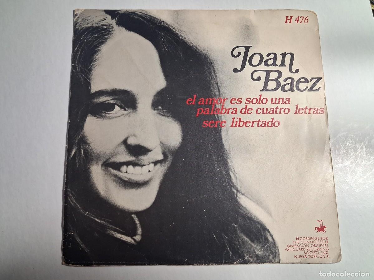 Discos de vinilo: single joan b&aacute;ez. el amor es solo una palabra de cuatro letras. conneisseur 1969 spain (buen estado)