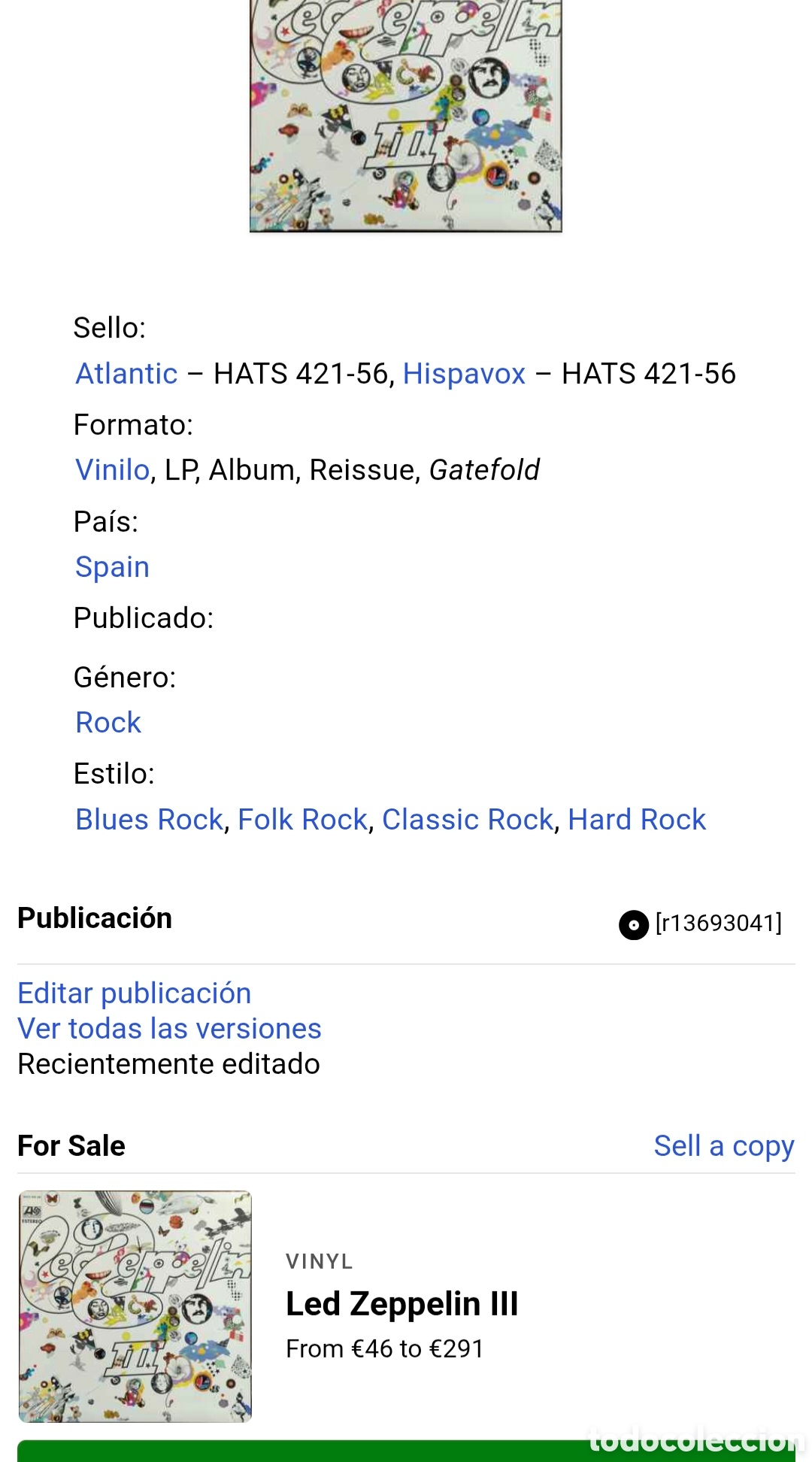 Discos de vinilo: Led Zeppelin - Led Zeppelin III Edici&oacute;n RARA Lp - Foto 13