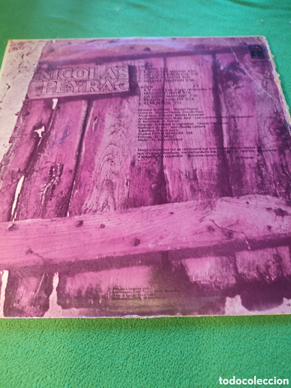 Discos de vinilo: Nicol&aacute;s Peyrac - Et mon pere... Edicion 1976 - Foto 2