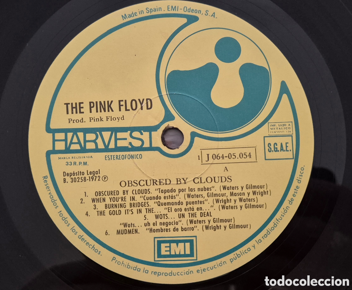 Discos de vinilo: Pink Floyd &ndash; Obscured By Clouds Lp Spain 72 - Foto 3