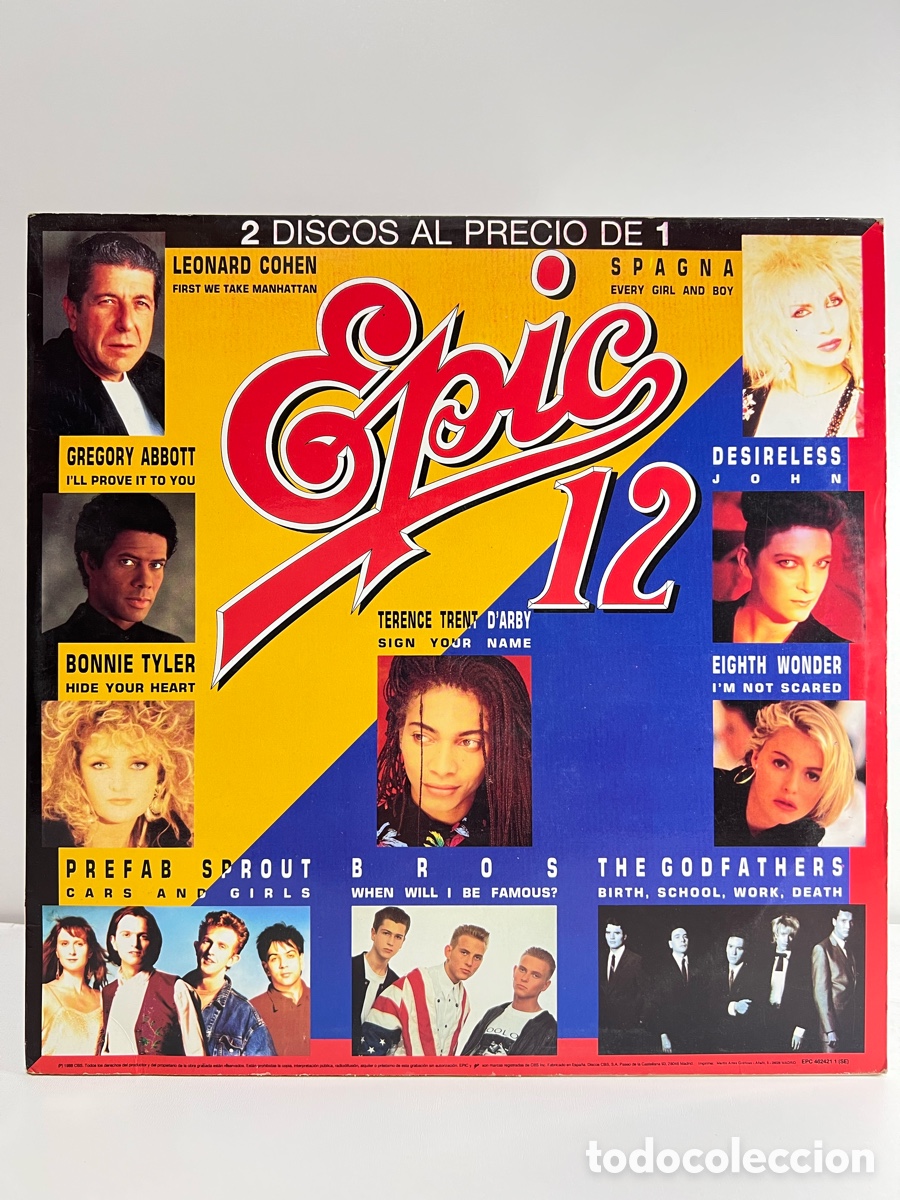 Discos de vinilo: EPIC 12 (LP) (VER FOTO CONTENIDO COMPLETO) A&Ntilde;O &ndash; 1989 &ndash; DOBLE DISCO