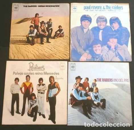 Discos de vinilo: TEH RAIDERS (4 Single 1969-72) MR. SUN MR. MOON, INDIAN RESERVATION, COUNTRY WINE, POWER BLUE