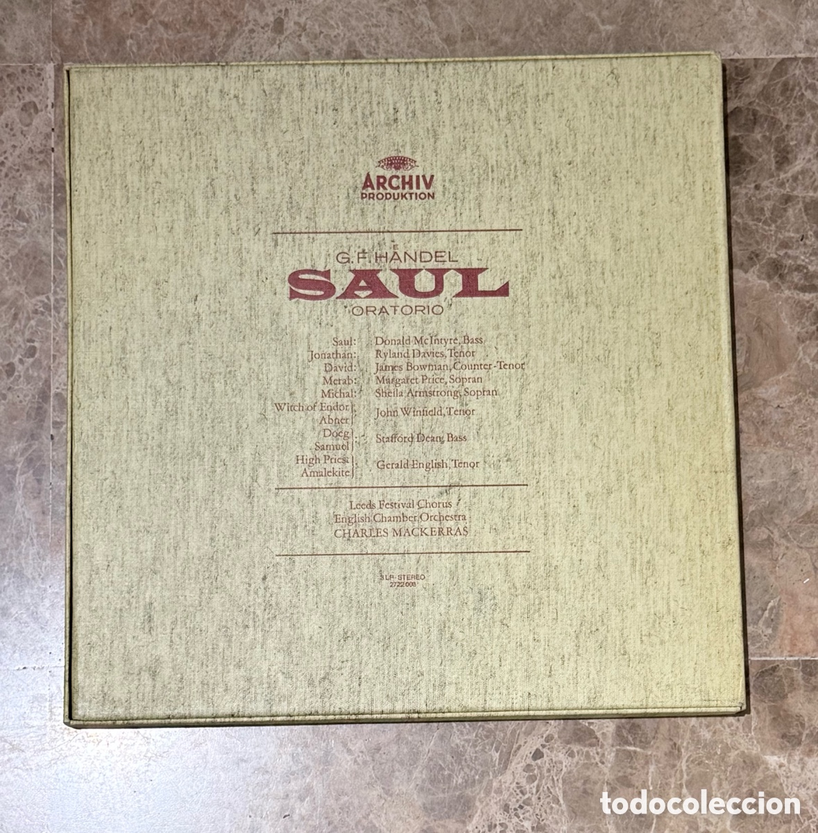 Discos de vinilo: Handel Saul Oratorio 3 LPS Vinyl Box Set