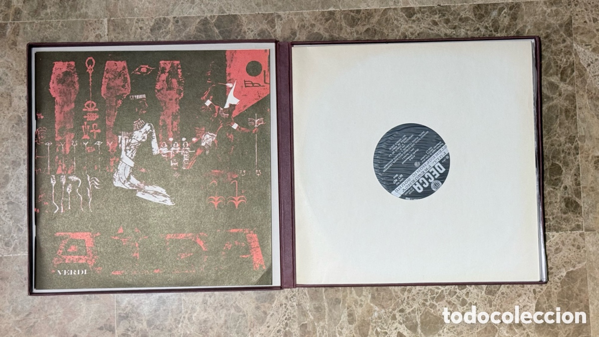 Discos de vinilo: AIDA VERDI 3 LPS BOX DECCA - Foto 2