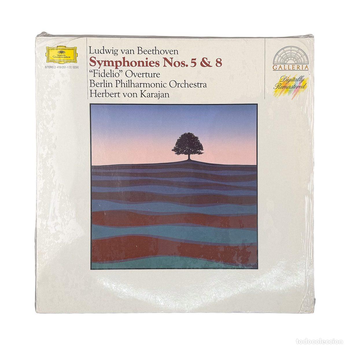 Discos de vinil: LP. Ludwig van Beethoven. Symphonien Nr. 5 & 8 / Ouvert&uuml;re ''Fidelio'' (VG+/VG+)