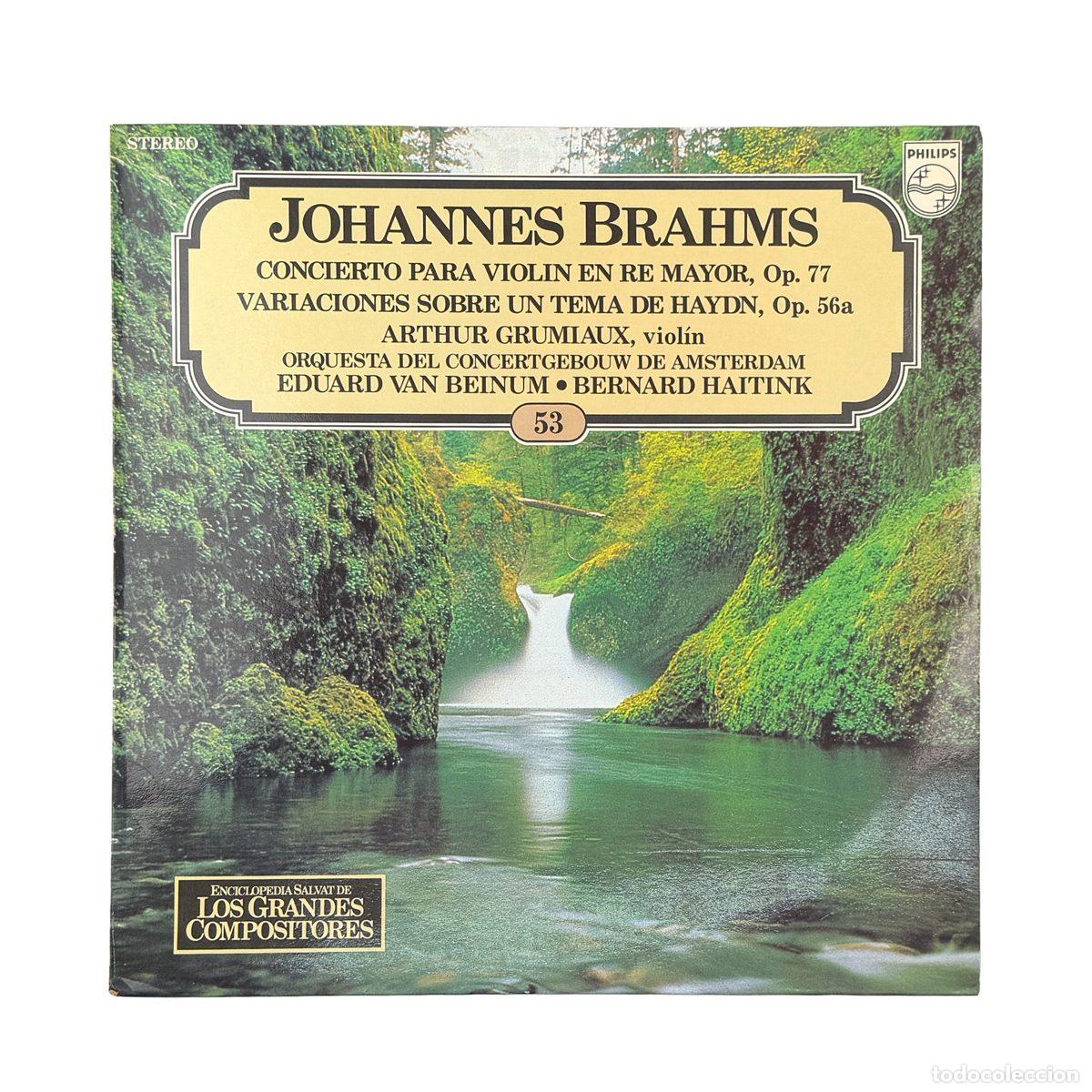 Disques de vinyle: LP. Johannes Brahms. Concierto Para Violin En Re Mayor, Op. 77 Variaciones Sobre Un Tema... (VG/NM)