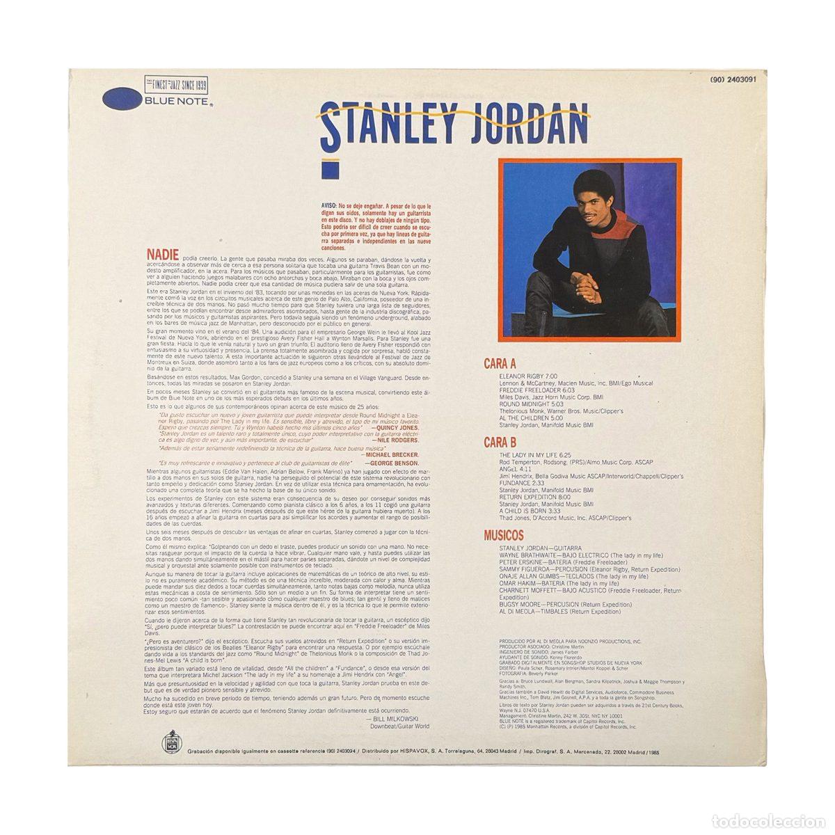 Discos de vinilo: LP. Stanley Jordan. Magic Touch (VG/VG+) - Foto 2