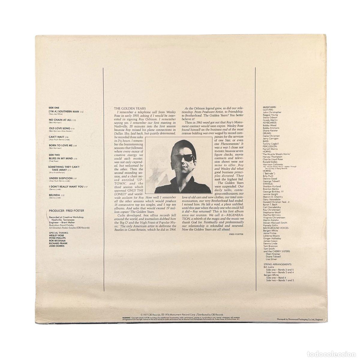 Discos de vinilo: LP. Roy Orbison. Regeneration (VG+/VG) - Foto 2