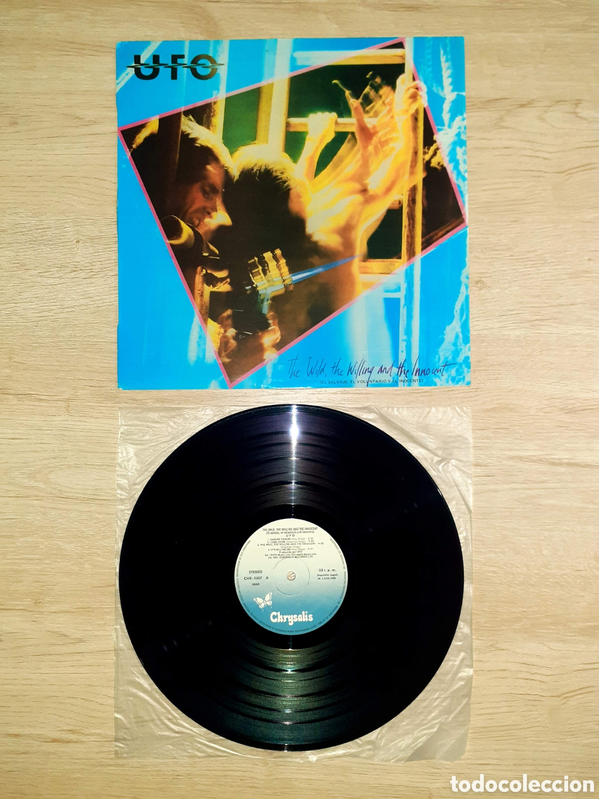 Discos de vinilo: Disco vinilo LP de UFO: THE WILD, THE WILLING AND THE INNOCENT, 1981.