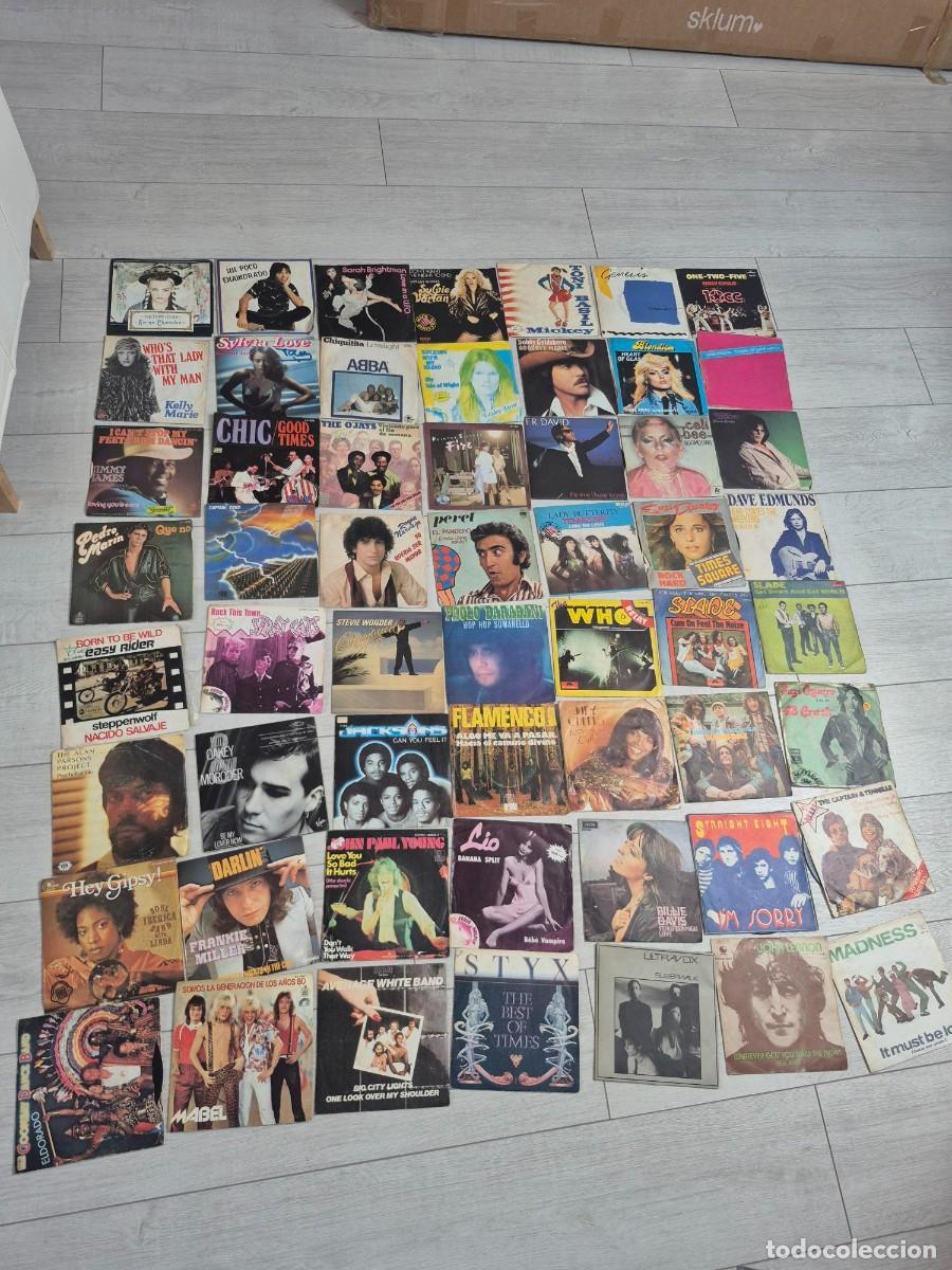 Discos de vinilo: LOTE 55 SINGLES EP A&Ntilde;OS 70 80 Genesis ABBA Chic Stevie Wonder The Who John Lennon Madness Sty