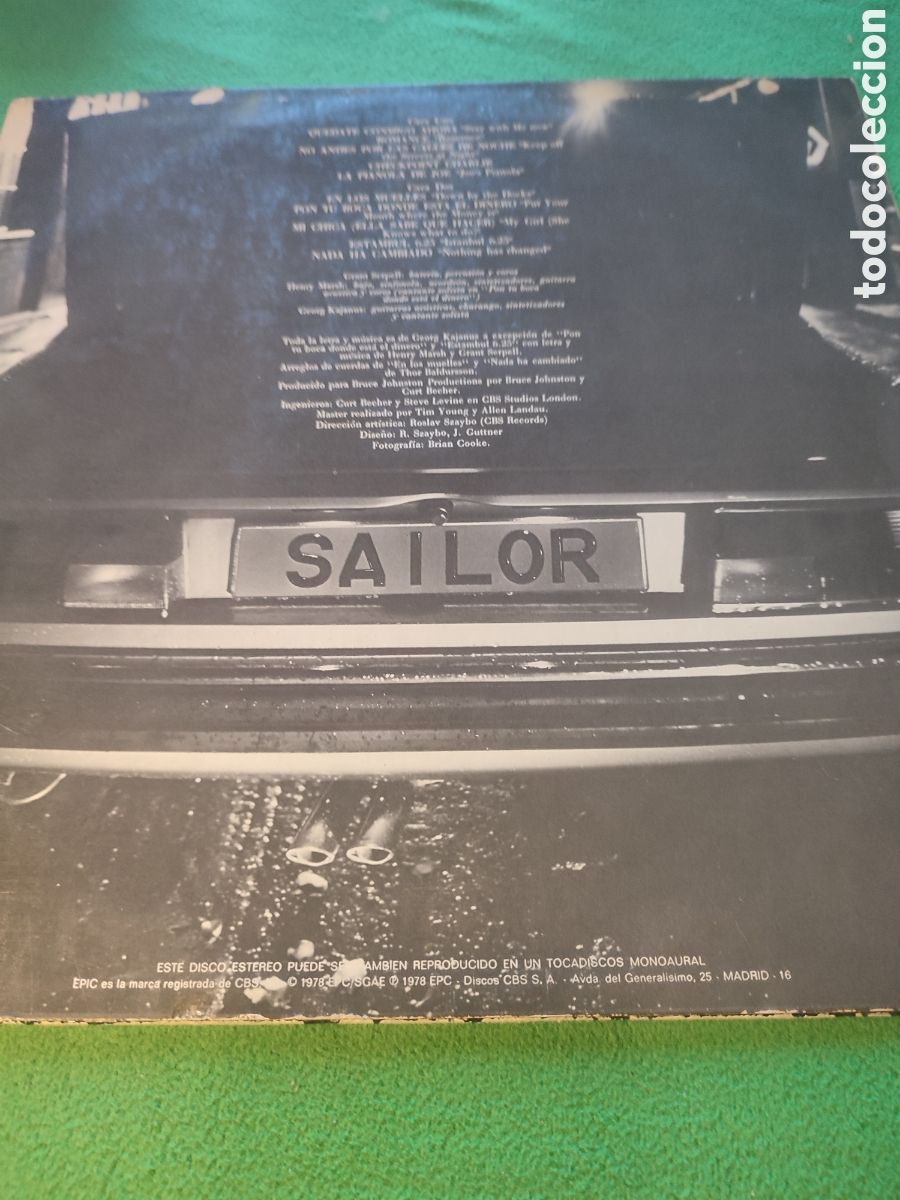 Discos de vinilo: Sailor - Checkpoint Edici&oacute;n espa&ntilde;ola 1977 - Foto 2
