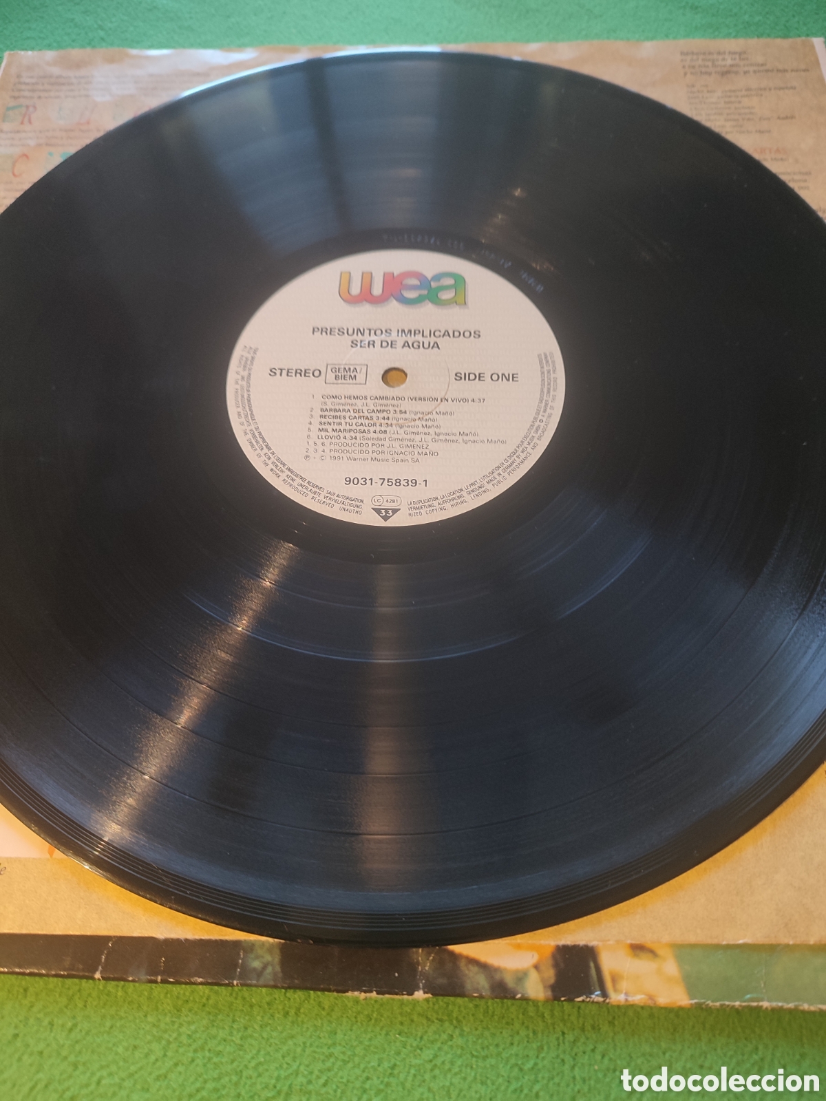 Discos de vinilo: Presuntos Implicados - Ser de agua 1991 - Foto 3