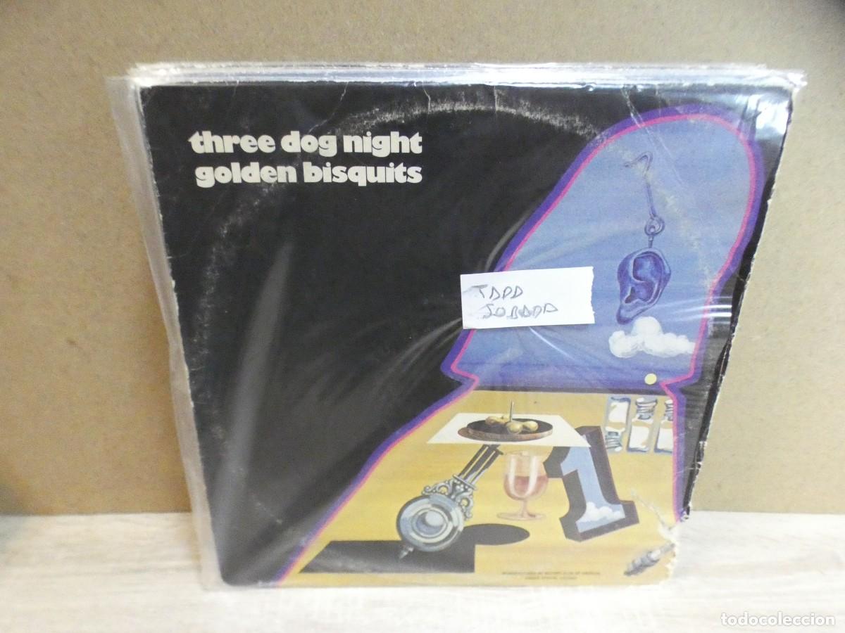 Discos de vinilo: ARKANSAS1980 BOXX809 VINILO LEVE USO CORRECTO THREE DOG NIGHT GOLDEN BISQUITS TAPA SOBADA