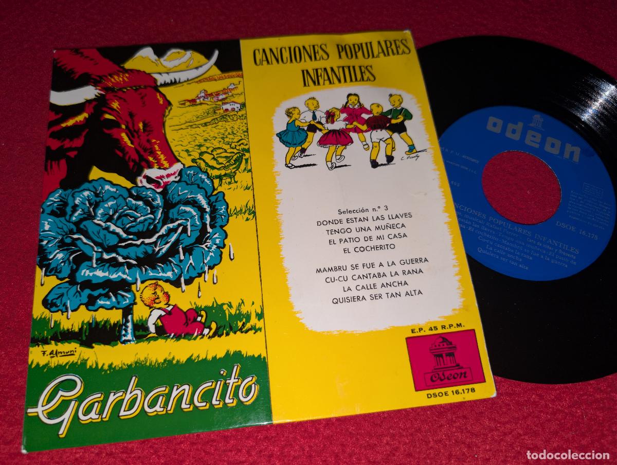 Discos de vinilo: CORO NI&Ntilde;AS& ORQUESTA Cuento GARBANCITO/Canciones populares EP 7'' ODEON Casas Auge