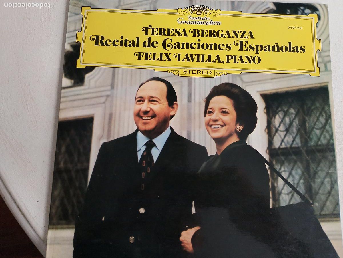 Discos de vinilo: Teresa Berganza, Felix Lavilla &ndash; Recital De Canciones Espa&ntilde;olas, contiene la hoja